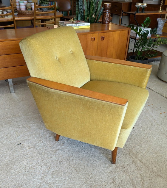 Image 1 of Ensemble vintage de 2 fauteuils jaune ocre
