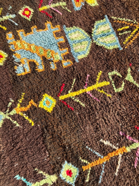 Image 1 of Modern Moroccan Brown Wool Rug