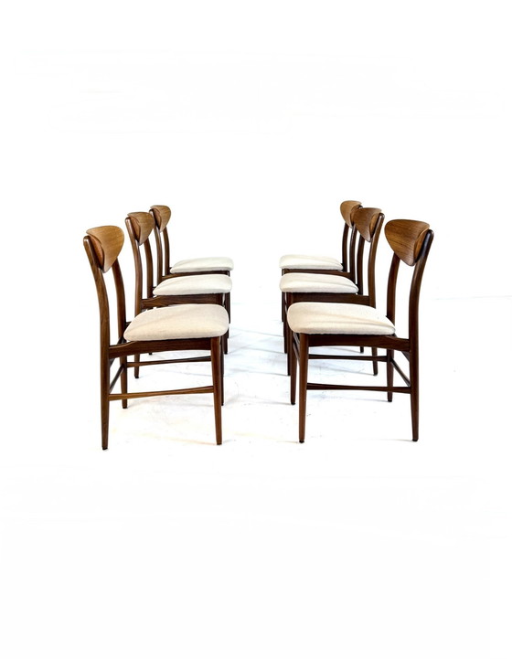 Image 1 of 6 chaises de salle à manger danoises restaurées des années 60