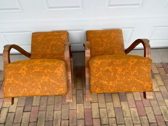 Set of Art Deco Italian Chairs in Walnut, 1920s – Dining chairs (photo 4 of 6)
