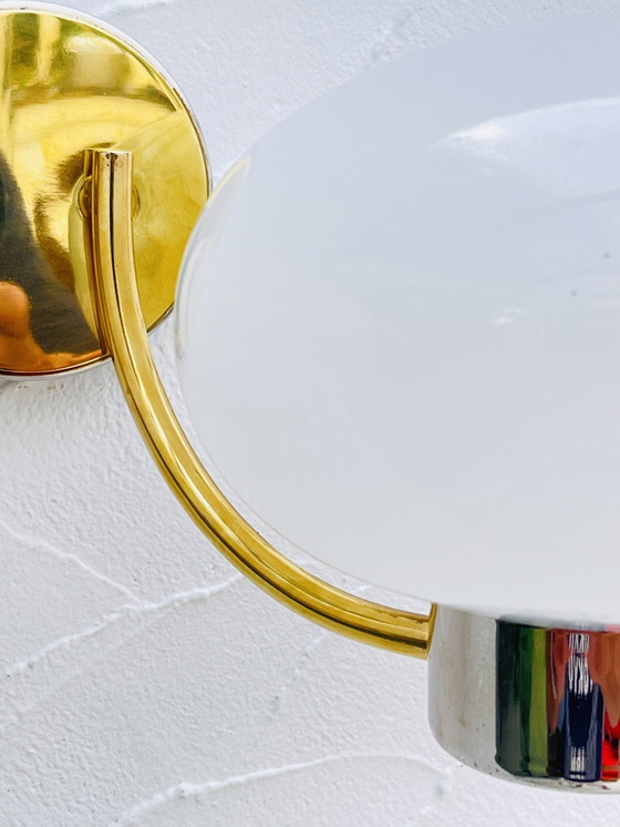 Image 1 of Doppia applique in ottone opalino