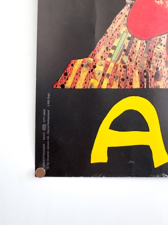 Image 1 of 🎨 Luna Luna – Friedensreich Hundertwasser – 1987 – cartel original | 84,1 × 59,4 cm | Suiza