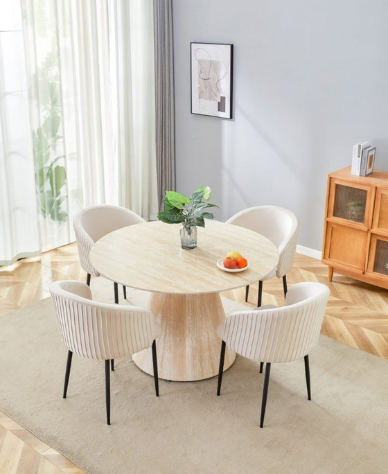 Image 1 of Mesa de comedor Rosalia 120 cm – Cerámica Travertino