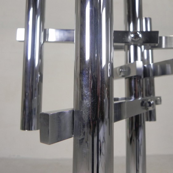 Chromed pendant lamp by Gaetano Sciolari for Boulanger, 70s, Metal, Silver, Vintage (photo 10 of 15)