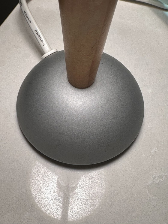 Image 1 of 🌙 Vintage HEMA table lamp – wood, frosted glass & metal | atmospheric retro design lamp