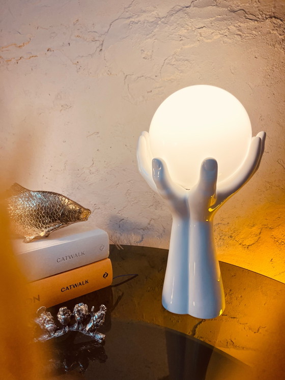 Unique! Design 70s Hands Table Lamp – Porcelain, Ceramic (photo 3 of 8)