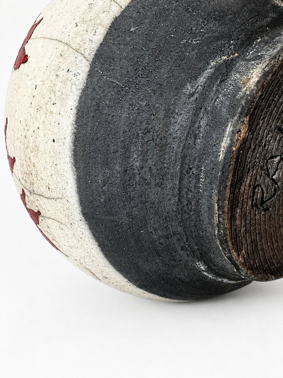 Image 1 of Hein Severijn's Raku Vase 1983 – Signed Dutch Studio Ceramics