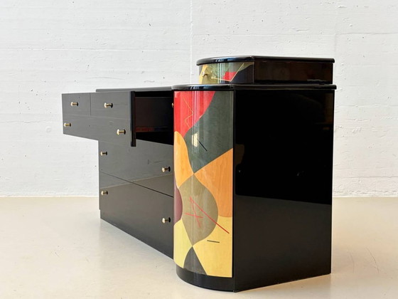 Image 1 of Postmoderne Kommode mit Spiegel von Carlo Malnati, 1980er Jahre