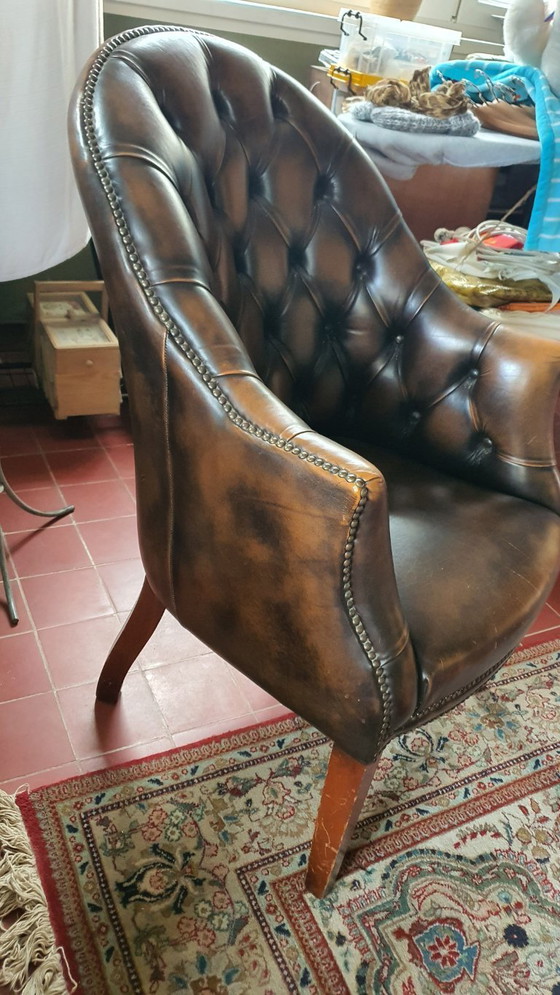 Image 1 of set van 2 chesterfield fauteuils