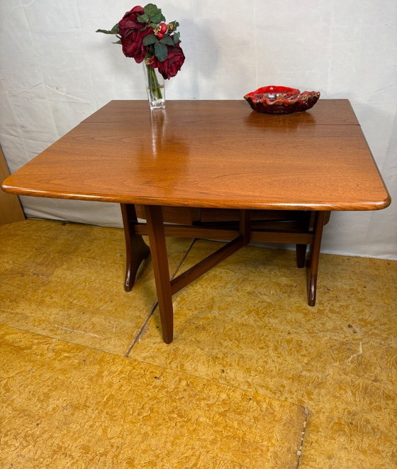 Image 1 of Mid-Century Retro Vintage Teak Drop Leaf Dining Table by G Plan 1960s  Kitchen or Dining Table • Space-Saving Design • British C