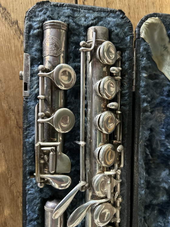 Flauto traverso Florent Hofinger 1900 Bruxelles nella scatola originale – Oggetti decorativi, Metallo, Velluto (photo 5 of 6)