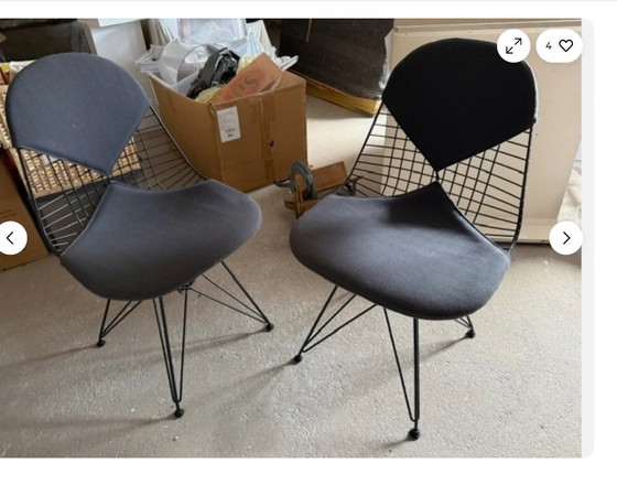 2x Vitra Eames Wire Chair DKR – Mocha Upholstery – Design Classic – Dining chairs, Metal (photo 5 of 5)