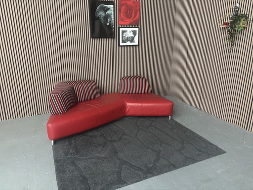 Leolux Archipel Cuero Rojo 225x110 LIMPIO Y ENTREGADO