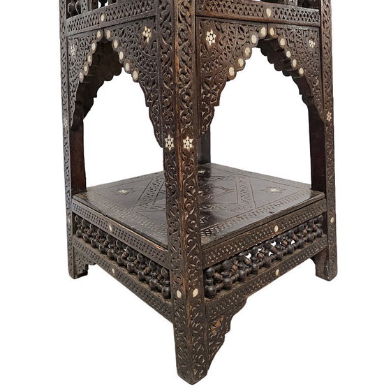Image 1 of Antique Moroccan mashrabiya side table, late 19th century