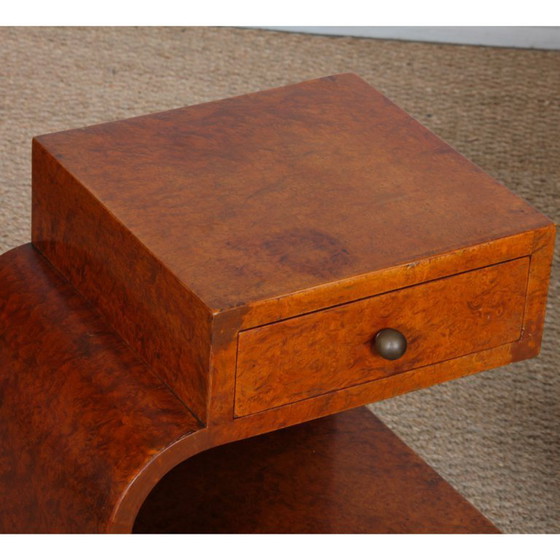 Image 1 of Pair of bedside tables in burr wood from the 1930s