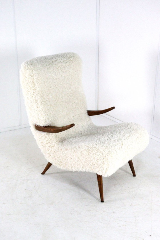 Image 1 of Fauteuil vintage 'Cuddle' recouvert de tissu