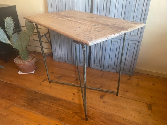 Image 1 of Tavolo pieghevole, tavolo da mercato, tavolino laterale, stile vintage francese