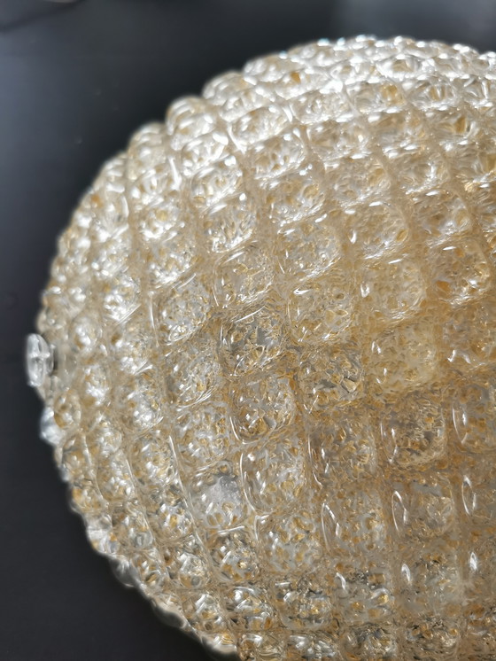 Image 1 of Paire de plafonniers Murano Vintage en verre doré 