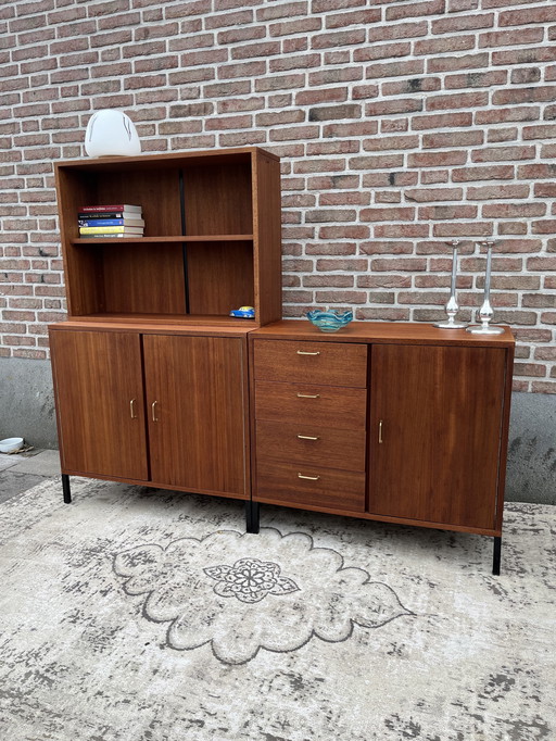 Meuble haut en teck multilux vintage Mid Century