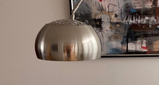 Vintage arc lamp, extendable, with marble round base