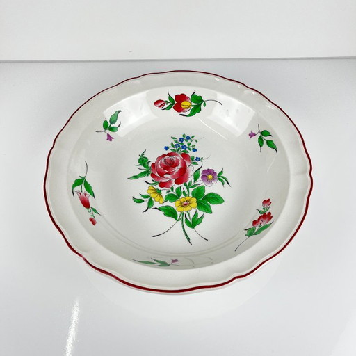 Bol para ensalada con borde, diseño de farola de KG Lunéville, estampado rosa. – servies, Ceramic (photo 2 of 5)