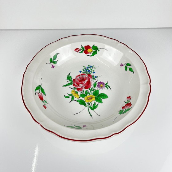 Bol para ensalada con borde, diseño de farola de KG Lunéville, estampado rosa. – Loza, Ceramic (photo 2 of 5)