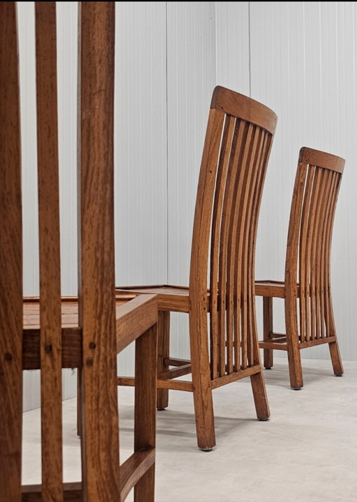 Satz 4 Teak-Esszimmerstühle