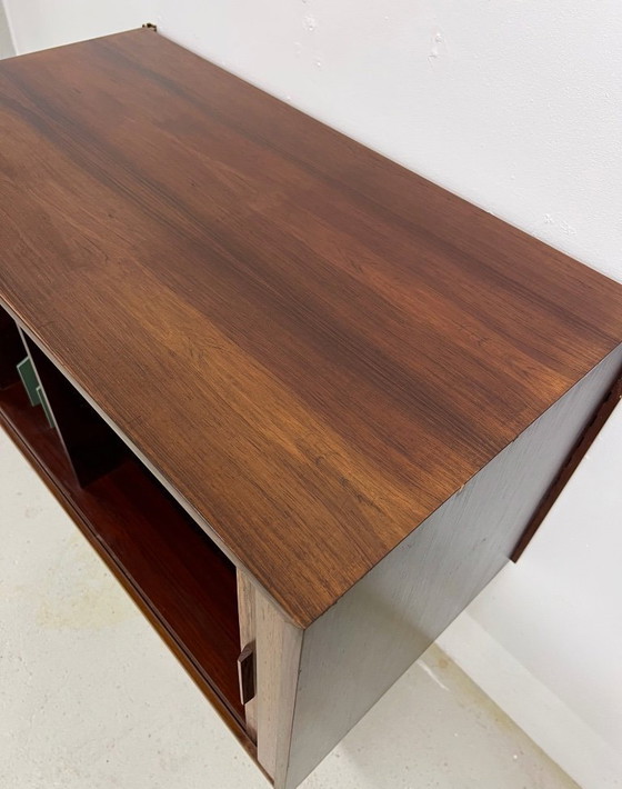 Image 1 of Rosewood Tambour Door Cabinet By Kai Kristiansen For Feldballes