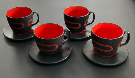 IKEA - FOUR LARGE SOBIA CUPS AND SAUCERS