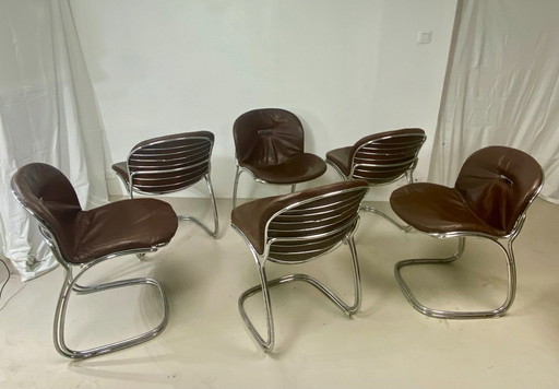 Lot de six chaises “Sabrina” – Gastone Rinaldi pour Rima Italie