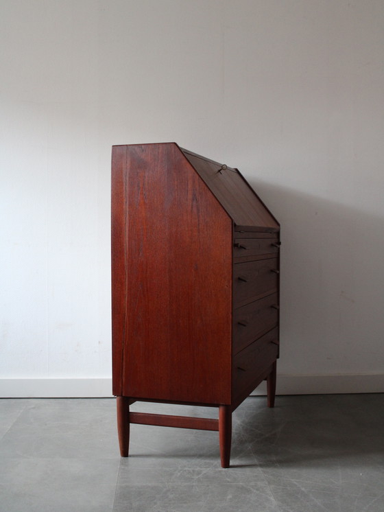 Vintage Deense secretaire in teak – Bureau, Wood (photo 7 of 13)