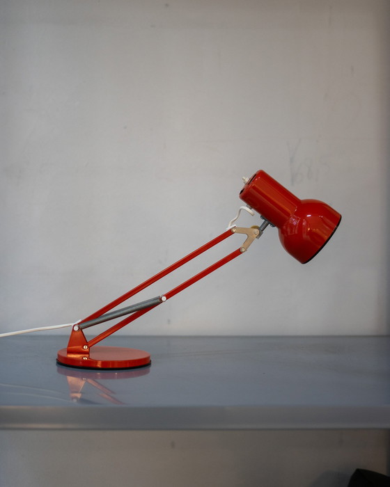 Image 1 of 2 X Danish Red Table Lamps By Lyskær Belysning