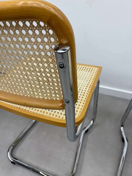 Set di 2 sedie Cesca con struttura tubolare, impagliatura in ottime condizioni – Sedie da pranzo, Cromo (photo 7 of 15)