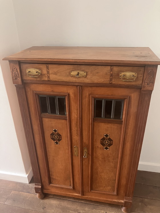 Image 1 of Antieke art deco wandkast / antique art deco wall cabinet