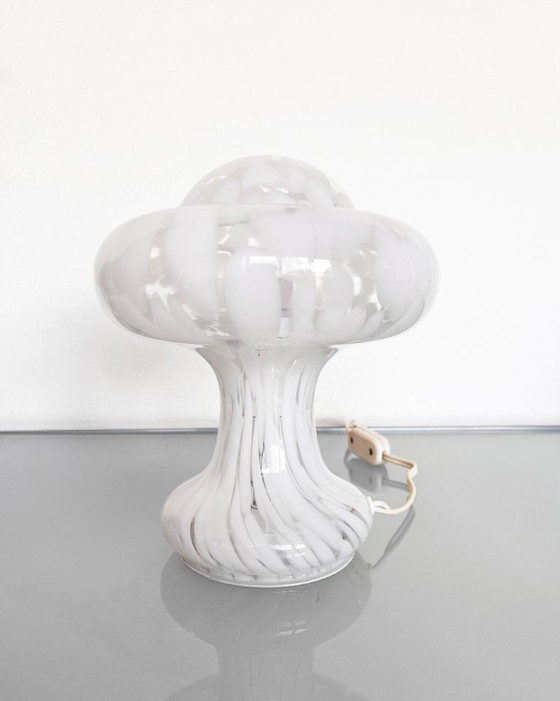 Image 1 of Vintage Atomic Mushroom glass table lamp