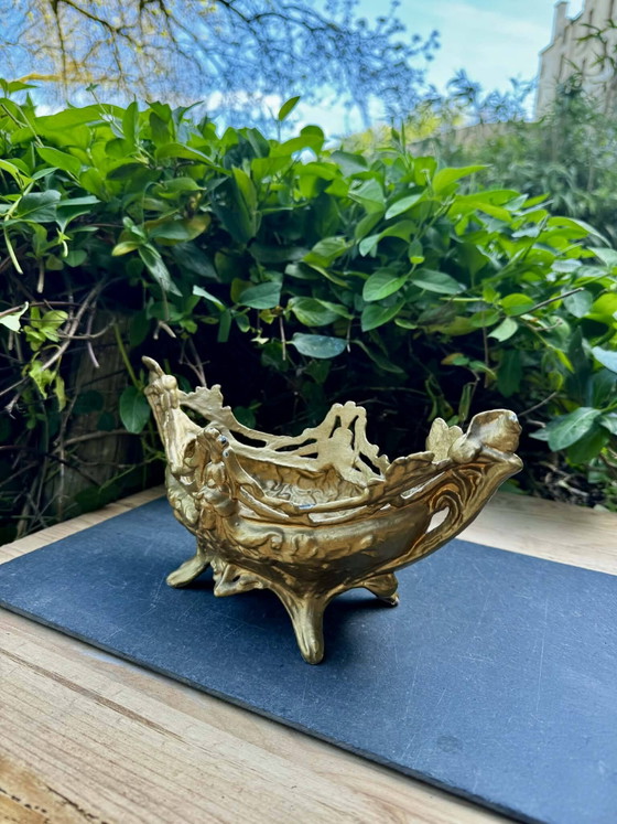 Brass planter woman Art Nouveau – Plant pot (photo 8 of 10)