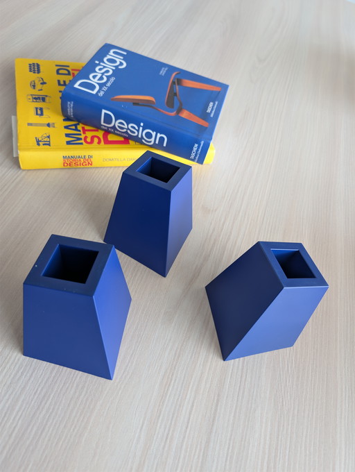 Zeldzame set Clino pennenhouders van Kartell, ontworpen door Enzo Mari.