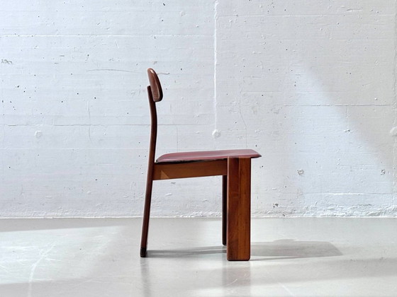 Image 1 of Ensemble de 4 chaises de salle à manger Sapporo en noyer, conçues par Mario Marenco pour Mobil Girgi, Italie, années 1970
