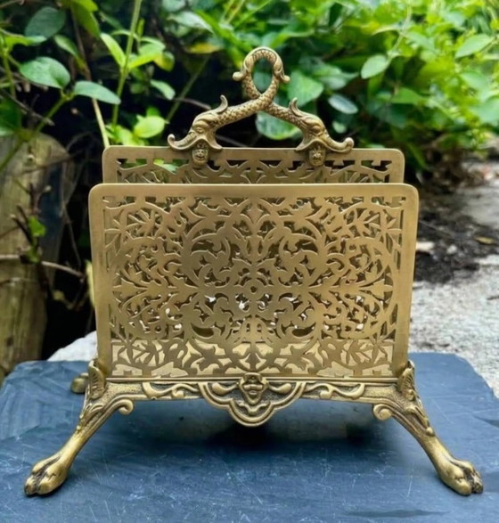 Napoleon III messing tijdschriftenrek – Metal, Brass, Art Nouveau (photo 2 of 7)