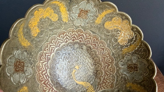 Splendida ciotola vintage in ottone con motivo pavone – Ciotole, Metal, Brass (photo 6 of 8)