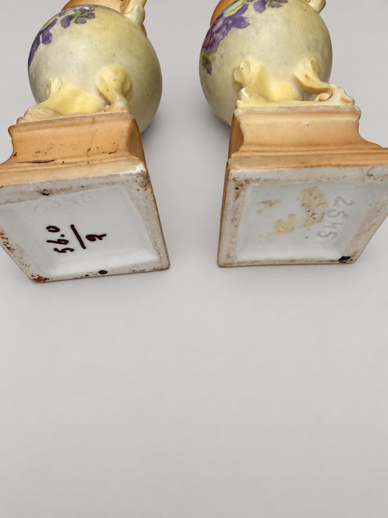 Antique 4-piece mantel Vases set Czecho-Slovakia – Art Nouveau ca. 1920 – "Made in Czecho-Slovakia", Porcelain (photo 5 of 9)