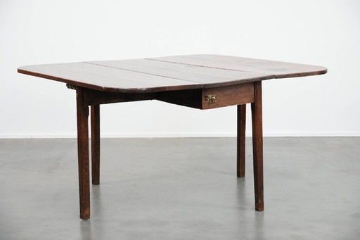 Table de salle à manger anglaise ancienne à oreilles tombantes, en chêne, datant de la fin du XIXe siècle