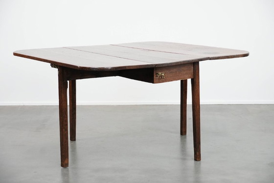 Image 1 of Antico tavolo/tavolo da pranzo inglese con le orecchie pendenti in quercia della fine del XIX secolo