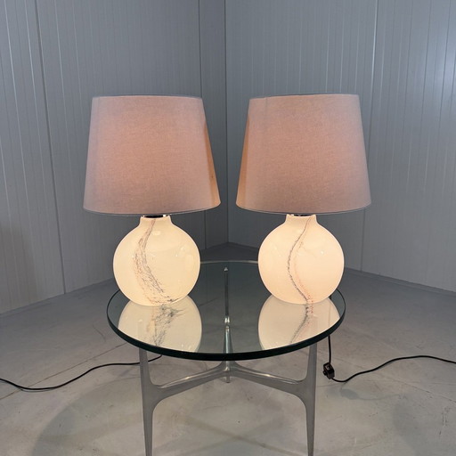 Peill & Putzler Large Glass Table Lamps 1970's