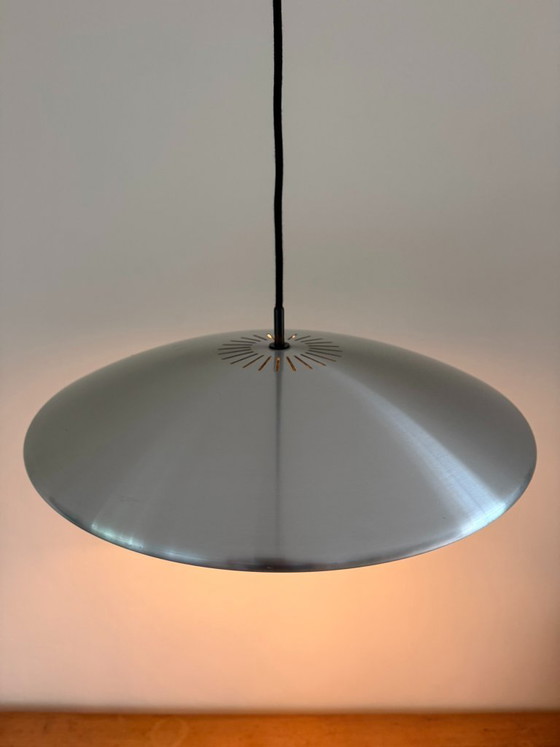 Vintage Zeldzame Fog & Morup Diskos - Jo Hammerborg - Deense Design Lamp – Fog & Mørup, Hanglampen, Aluminium (photo 3 of 11)