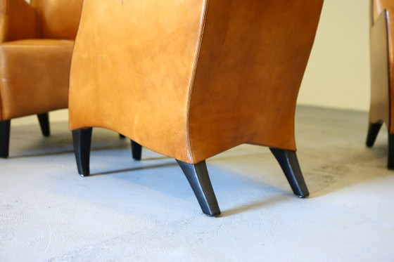 Image 1 of 8x Model Bergere Bart van Bekhoven for Artistiek Breda sheepskin dining chairs