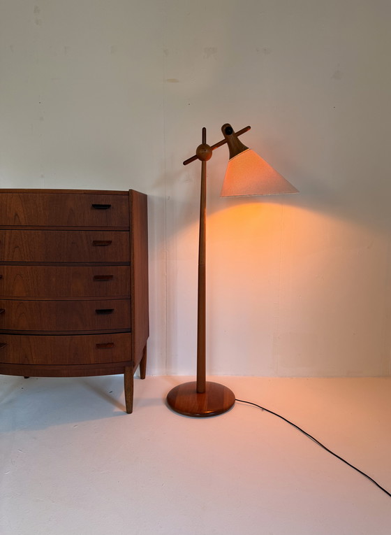 Image 1 of Vintage Teakhouten Vloerlamp, Dyrlund ‘70