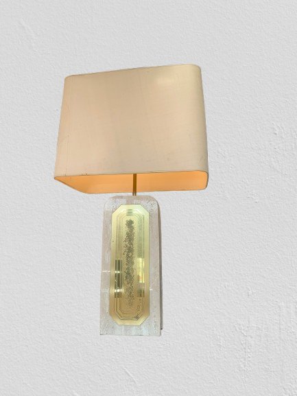 Travertine Table Lamp By Georges Mathias