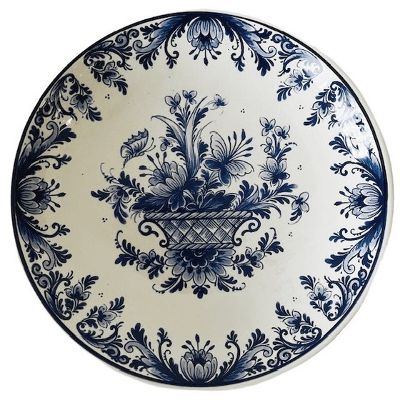 Image 1 of Portafrutta vintage blu Delft a piedi 't Delftse Huys, anni '80