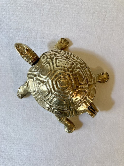 Brass turtle ashtray, 1970s